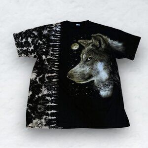 Jay's Rock Studded Wolf Double Sided Graphic Y2K Shirt